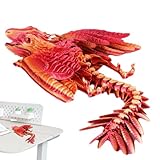 Juguete de dragón Impreso en 3D - Dragón articulado, decoración Flexible de dragón de fantasía