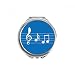 Music 5-le Staff Blue Hand Compact Mirror Round Portable Pocket Glass
