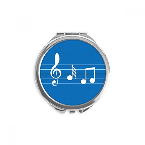 Miroir de poche musique 5 le personnel bleu pour retouches maquillage au bureau