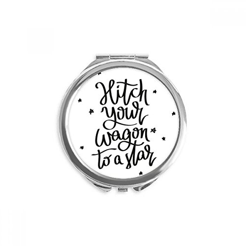 Miroir rond maquillage pour sac à main et retouches beauté nomades avec citation poétique