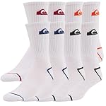 Quiksilver Mens Socks 8 Pairs Crew Socks for Men Premium Athletic Shoe Size 8-12