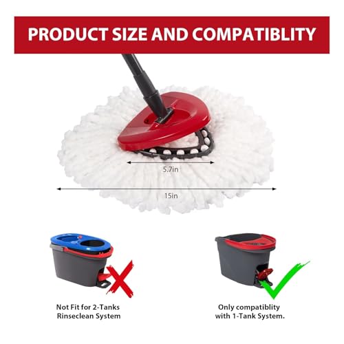 image for YUAKOU 4-Pack Mop Replacement Heads for Ocedar Mop Replace Head EasyWr