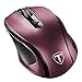 Produktbild VicTsing Mini Schnurlos Maus Wireless Mouse 2.4G 2400 DPI 6 Tasten Optische Mäuse mit USB Nano Empfänger Für PC Laptop, Microsoft Pro, Office Home- Wein Rot