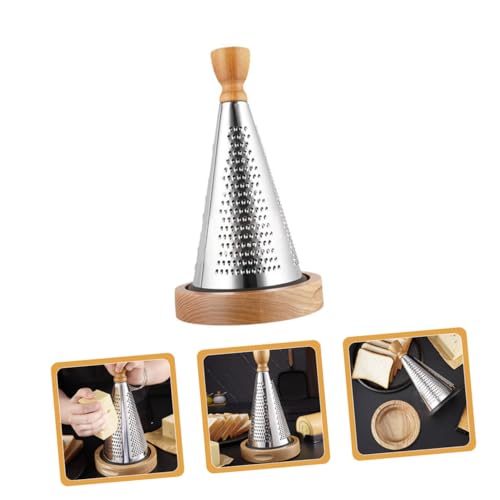 Rallador vertical multifuncional de acero inoxidable y madera miniatura 6