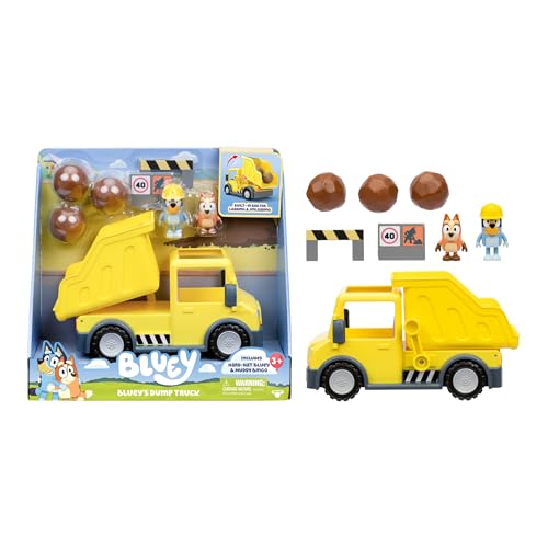 Bluey Dump Truck Toy Playset, Sturdy Working Toy Dump Truck with 2 Articulated Figures and 3 Huge Boulders, Construction Toys for Kids of Ages 3+ image 10