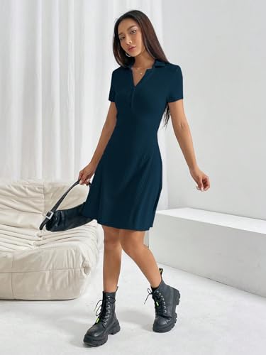 Image of TOPLOT Women's Western Dresses | Knee Length Dress | Stylish Design Fit | One Piece Bodycone | Trendy Look Styling | Easy Movement | Perfect for Casual, Outings (5237)
