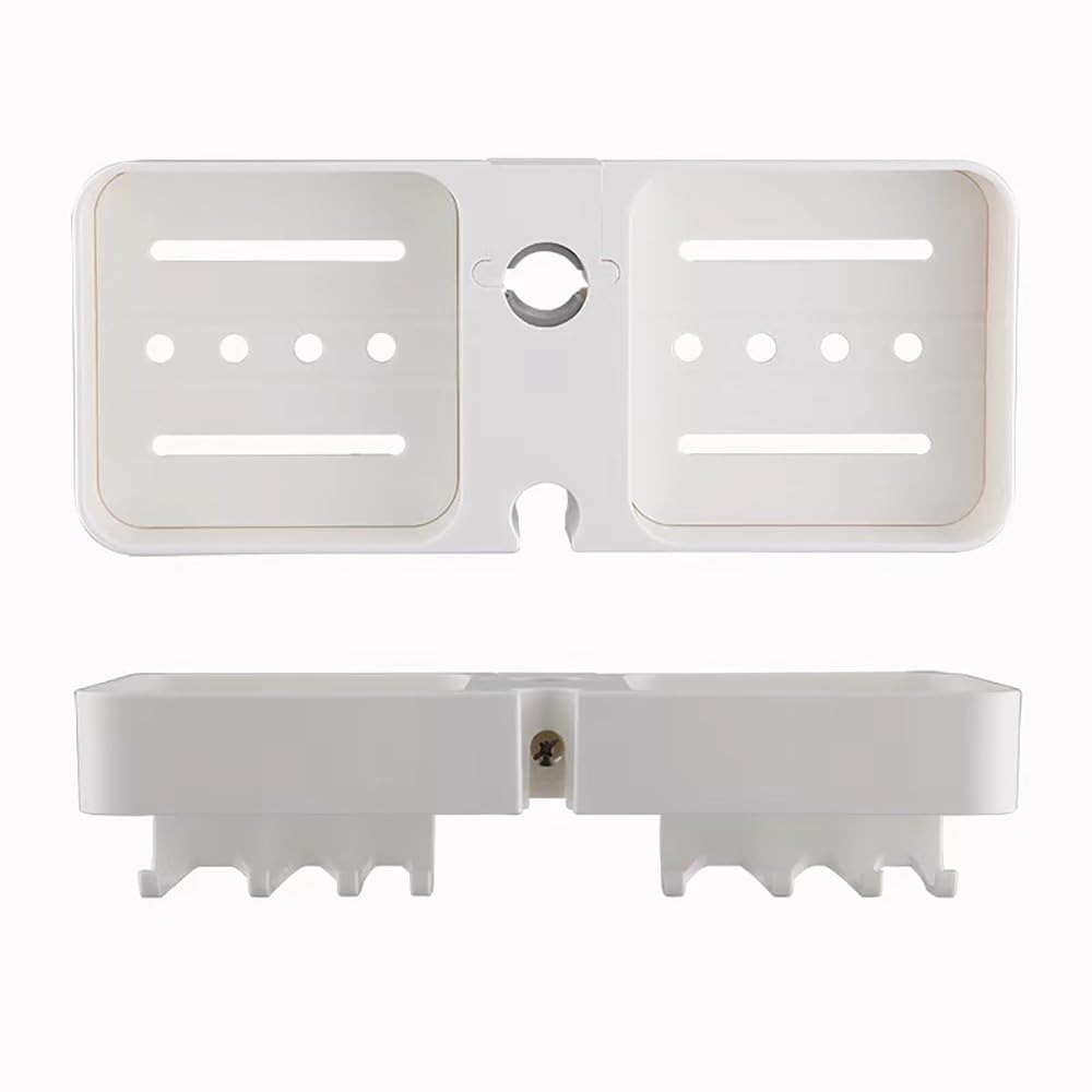 YYHDTYFY Shower Caddy with 8 Hooks and Showerhead Holder White Milky white
