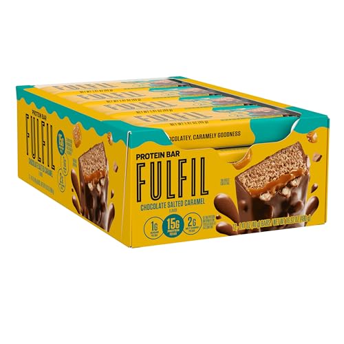 FULFIL Protein Snack Bars, NEW Recipe Chocolate Salted Caramel, 15g Protein, Pantry Staples, 12 Count, Packaging May Vary FULFIL Protein Snack Bars, NEW Recipe Chocolate Salted Caramel, 15g Protein, Pantry Staples, 12 Count, Packaging May Vary