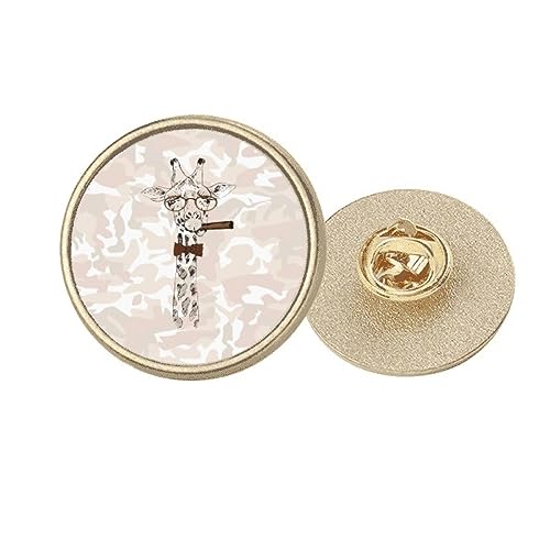 Broche tête de cerf dorée ronde en métal artistique bijou rétro pour femme et homme taille M