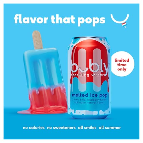 Image of bubly Sparkling Water, Melted Ice Pop, 12 Fl Oz Cans (8 Pack) | Zero Sugar, Zero Calories, Seltzer Water
