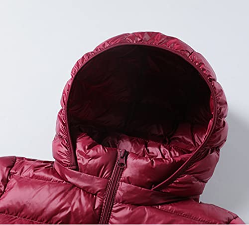 Minetom Damen Winter Jacken Lang Warm Daunenmantel Kapuze Leicht Übergangsjacke Mantel Langarm Daunenjacke A Schwarz XXL