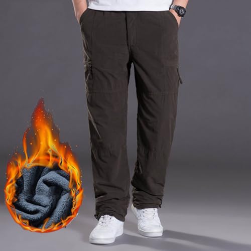 Men's Cargo Pants Lightweight Pull On Zip Casual Work Tactical Pants Drawstring Elastic Waist Trousers Pockets2