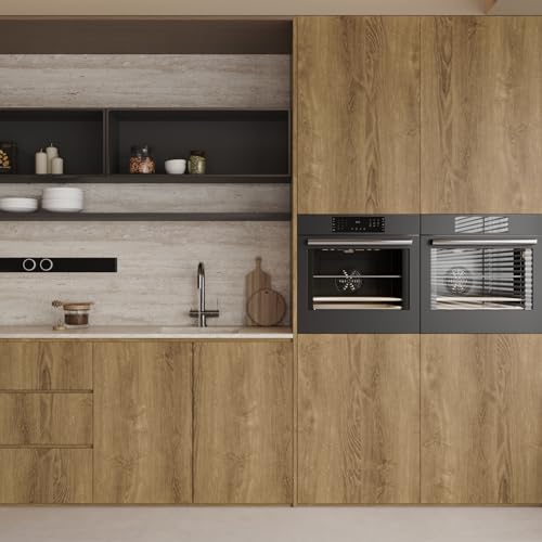 Papel tapiz de madera impermeable y autoadhesivo, vinilo lavable para forrar muebles de cocina 4