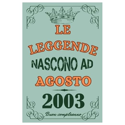 Le leggende Nascono Ad Agosto 2003: Idea Regalo di compleanno 20 anni originale per ragazze e ragazzi / Quaderno a righe"