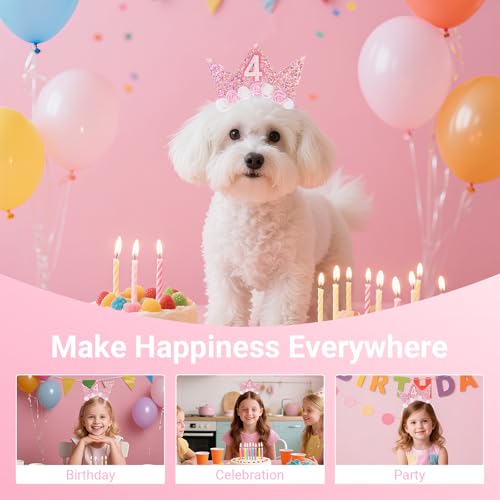 Birthday Tiara Crown with Sash for Party Decorations