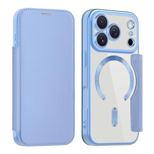 Coque transparente iPhone 17 Pro MagSafe finitions haut de gamme bleu