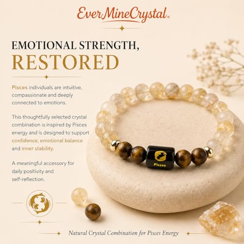 Image of Zodiac Crystal Bracelet with Raw Selenite Plate for Men & Women | Aries, Taurus, Gemini, Cancer, Leo, Virgo, Libra, Scorpio, Sagittarius, Capricorn, Aquarius & Pisces Rashi Bracelet | Astrology Healing Crystal Gift
