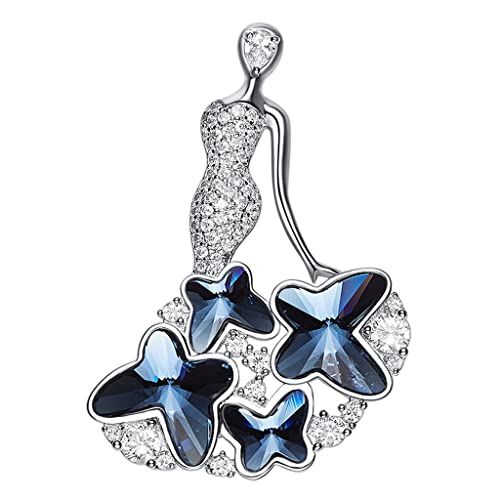 Broche papillon en strass et cristal de corsage pour vêtements femmes