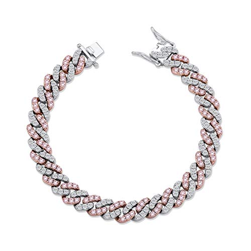 TOPGRILLZ Gold Anklets for Women Cuban Link Anklets Iced out Faux Diamond Chunky Ankle Bracelets 8mm 14K Gold Silver Plated Minimalist Fashion Foot Jewelry Rose Gold and White Gold 9