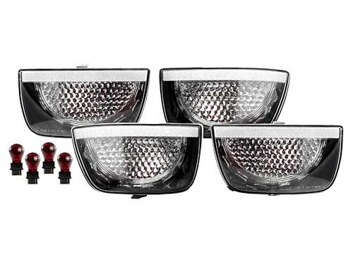 USR 10-13 Camaro Tail Light – Rear Tail Lamps 4pc Set (Left + Right) Compatible with 2010-2013 Chevrolet Camaro 5th GEN All Models LS, LT, SS and ZL1 (OE FROSTED CLEAR LENS with BULBS)