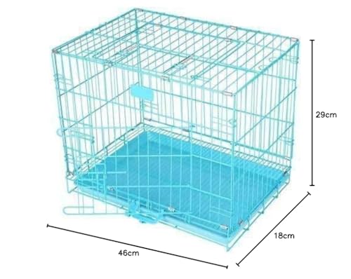 Image of Dog Trust Dog cage Single Door with Removable Tray Puppy cage (18 inch Blue cage)