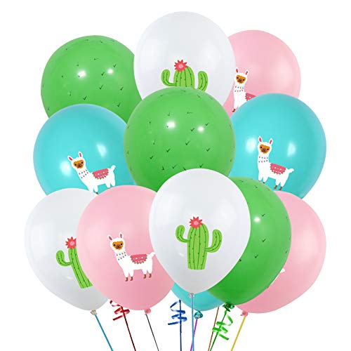 40PCS Llama Cactus 3D Printed Party Balloons Decorations, Llama Themed Birthday Party Supplies, Bolivian Peru Alpaca Party Cactus 12 INCH Thick Latex Balloons for Baby Shower Kids Birthday Party Decor