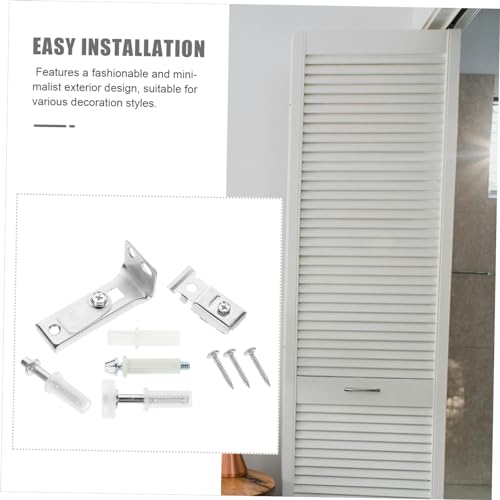 Set de herrajes para reparación de puerta plegable con riel inferior para pista de pivote inferior, reemplazo para clóset miniatura 3