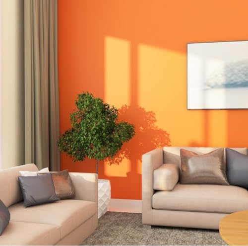 Image of DEEMUS Orange Matte Peel & Stick Self Adhesive Waterproof Sticker for Living Room, Bedroom Office,Almirah, Floor, Tabletop, Wall, Fridge,& Renovation Projects (2 x 25 Feet)