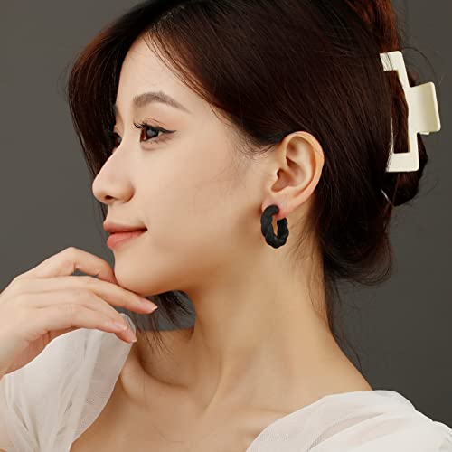 Twisted Rope Round Hoop Earrings, Lightweight C Shape Candy Earrings for Women2