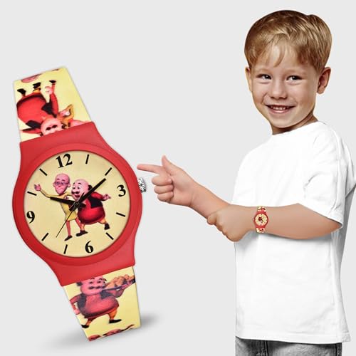 Image of Acnos Character Kid's Happy Colorful Water-Resistant Durable Watch for Boys Kids Boy with Fun Designs Adjustable Strap Positive Messages Watch for Kids