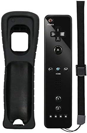 MOLICUI Wii Remote Controller, Replacement Remote Game Controller(No Motion Plus) with Silicone Case and Wrist Strap for Nintendo Wii and Wii U (Black)