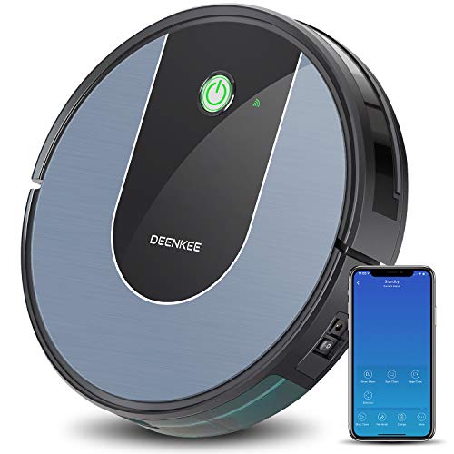Aspirateur Robot DEENKEE DK700, Wi-Fi, Contrôle des Applications, Aspiration élevée 1400 Pa, 6 Modes de Nettoyage, Fonctionne avec Alxea, Aspirateur Robotique pour Poils D'animaux, Sol Dur, Tapis