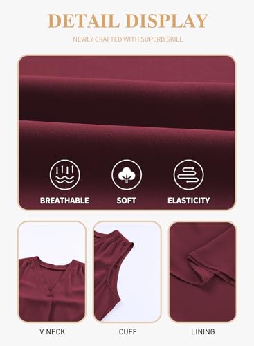 Image of Eytino Womens Plus Size Tank Tops Summer Sleeveless V Neck Casual Loose Chiffon Blouse Office Work Shirts(1X-5X)