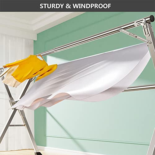 Séchoir à linge rétractable intérieur résistant pour draps et couettes - 6