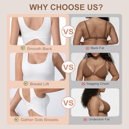 Women's Sports Bra Workout Tank Top High Support Fitness Bra Moisture-Wicking Exercise Top for Yoga, Pilates, Gym Workouts (US, Alpha, Large, Regular, Regular, White) - image 2