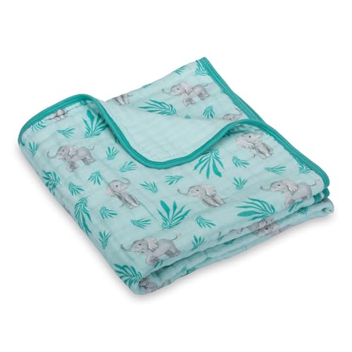 LollyBanks Muslin Baby Blanket 100% Organic Cotton, Muslin Quilt Lightweight, 6 Layers Soft Blanket Neutral, 47