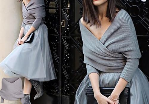 Women Fall Winter Snowfall Sweater Scarf with Sleeves Multi-Use Wrap Blanket Scarf Crochet Knitted Shawl Cape2