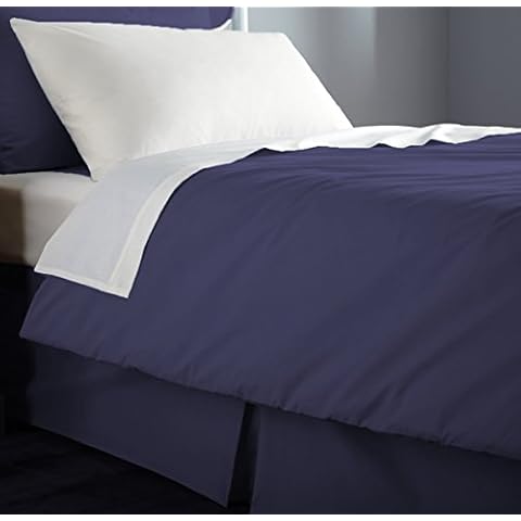 Musbury Flame Retardant Bed Linen Single Duvet Cover - Envelope End In Navy Cover