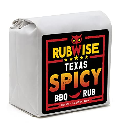 RubWise Texas Style Spicy BBQ Brisket Rub (1 lb) No MSG | Dry Spice Blend Seasonings for Smoking and Grilling | Meat Rubs for Smoker | Savory & Hot Seasoning for Beef, Burgers, Ribs, Steak, Chicken