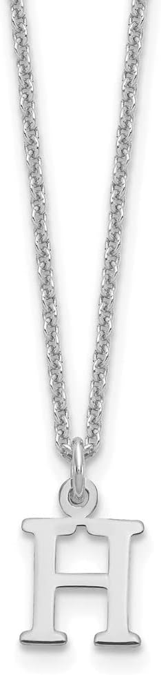 Diamond2Deal 10k White Gold Cutout Letter H Initial Necklace 18''