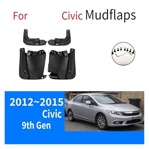 Garde-boue voiture Civic 2012 2013 2014 2015 protection caisse - 6
