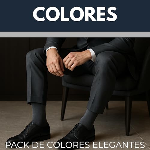 PS PROUTHS Lot de 12 paires de chaussettes pour homme en coton 95 % fines et hautes jusqu'aux boutons de manchette – Chaussettes de travail, respirantes et confortables – Chaussettes longues en coton – vue 5