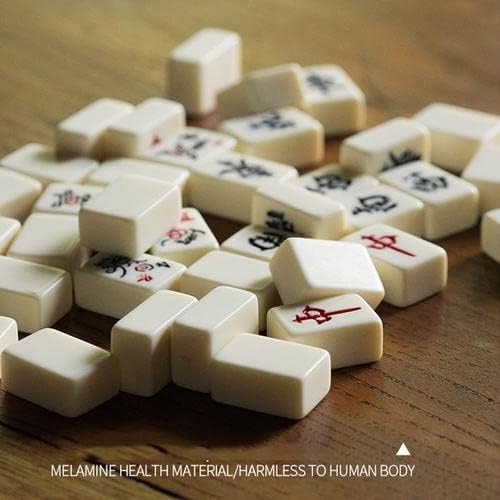 Miniatura 7 de Juego de mahjong chino – 144 mini azulejos grabados blancos para reuniones familiares | Juego de viaje portátil Mah-Jongg para fiestas, tiempo libre