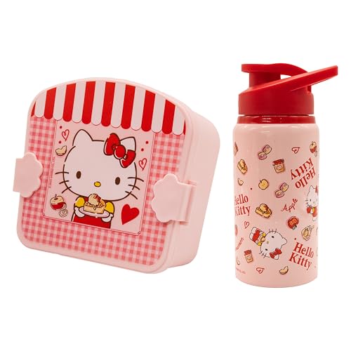 Sanrio Hello Kitty Bento Box Lunch Box with Water Bottle for Kids | Hello Kitty Bento Lunch Container with Compartments & Reusable Water Bottle | Kids School Lunch Kit, Toddler Lunch Box | Ages 3+