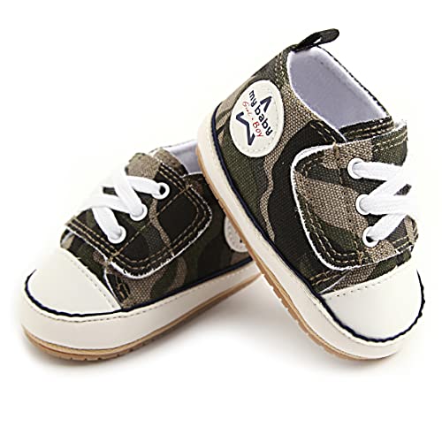 SOFMUO Baby Boys Girls Sneakers High Top Ankle PU Leather Non-Slip Moccasins Soft Rubber Sole Infant Booties Toddler Uniform Dress Shoes