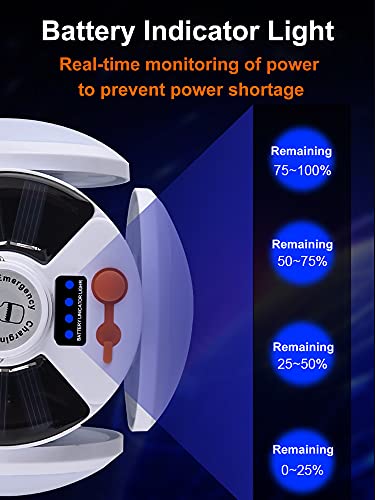 Solar Camping Lantern, Portable Tent Lamp With Hanging Hook, Folding Led Football Bulbs Rechargeable Usb Camping Lights For Home, Office, Tent, Car, Emergency Outages (2Pack) #TOP6