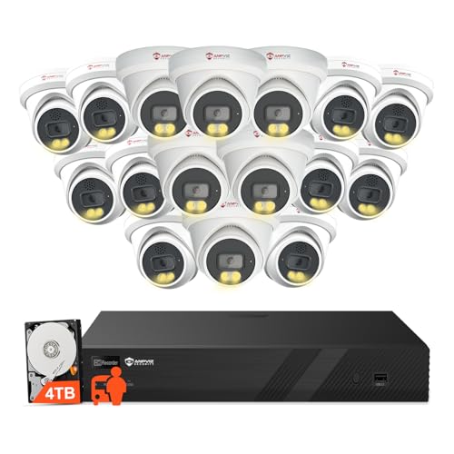 Anpviz 16CH 4K PoE Security Camera System, 16pcs 8MP Wired