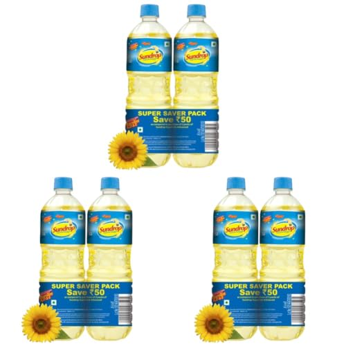 Image of Sundrop Superlite Advanced Sunflower Oil, 1700g (850g -Pack of 6, Super Saver Pack)