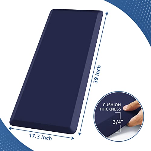 Image of KitchenClouds Kitchen Mat Cushioned Anti Fatigue Kitchen Rug 0.8inch Waterproof Non Slip Kitchen Rugs and Mats Standing Desk Mat Comfort Floor Mats for Kitchen Sink Office (17.3 inchx39 inch,Blue) | Water-Resistant, Non-Slip, Easy to Clean Comfort Floor Mat for Kitchen, Sink & Office, Multiple Colors & Sizes, 17.3 inchx39 inch