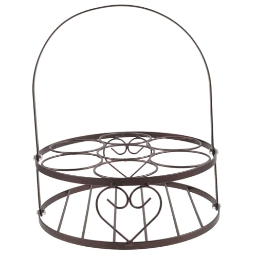 OFFSCH Stainless Steel Beer Basket Ktv Bar Wine Bottle Holder 6 Bottles Capacity Portable